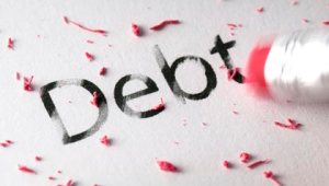 Pencil erasing debt, Steps to becoming debt-free (Istockphoto)